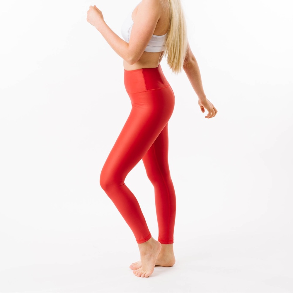 Zyia Red Metallic Light n Tight Hi-Rise 7/8 24"